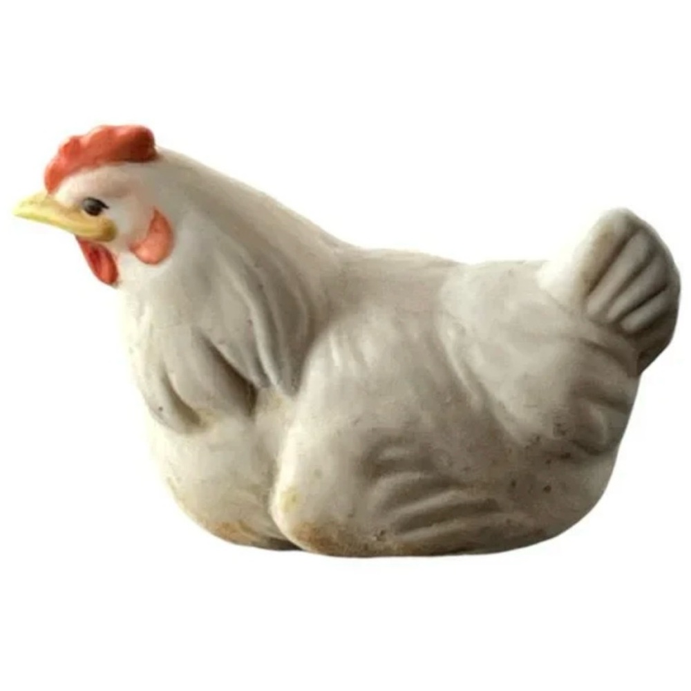 Antique 1920s Chicken Hen Detailed Ceramic Wonderful barnyard animal bisque farm - Picture 5 of 9
